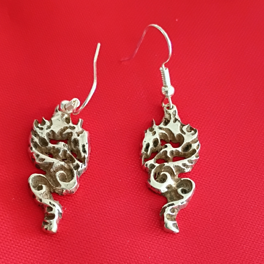 Silver Dragon Earrings